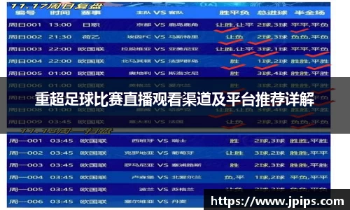 重超足球比赛直播观看渠道及平台推荐详解